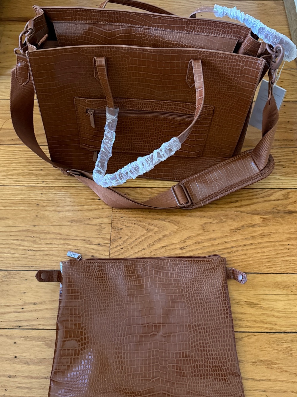 NWT BEIS | The Work Tote | Maple Croc - Picture 6 of 12